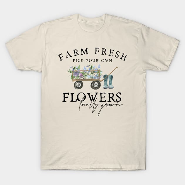 Farm Fresh Flowers Cottagecore T-Shirt by uncommontee